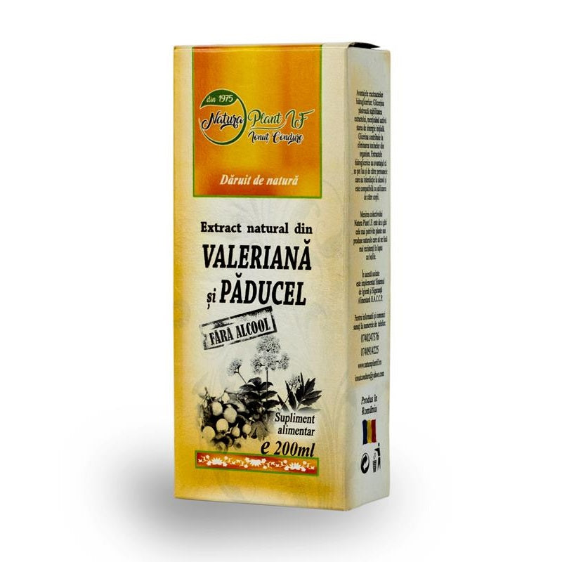 Extract din valeriana si paducel fr.alcool 200ml - Natura Plant Poieni