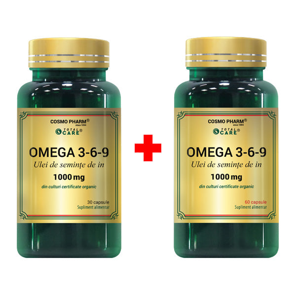 Ulei seminte de in (Omega 3-6-9) 60 cps + 30 cps pachet-COSM.00026