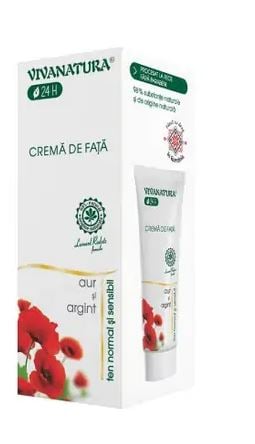 Crema fata cu aur&argint pt.ten normal 75ml - Vivanatura
