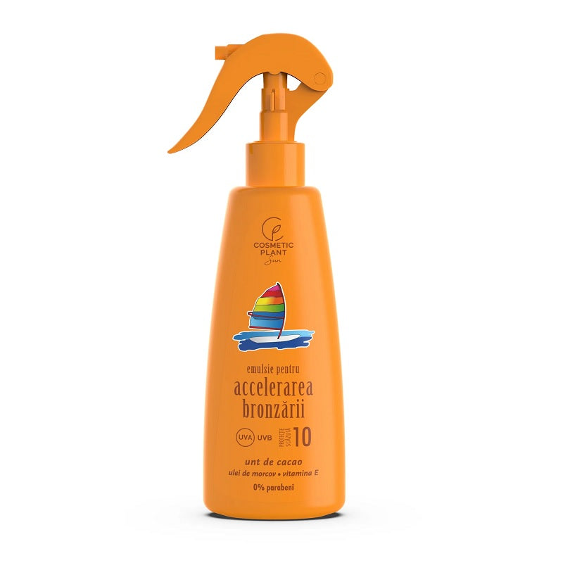 Emulsie spray pentru accelerarea bronzării Cosmetic Plant SPF 10, 200ml - Cosmetic Plant Plaja