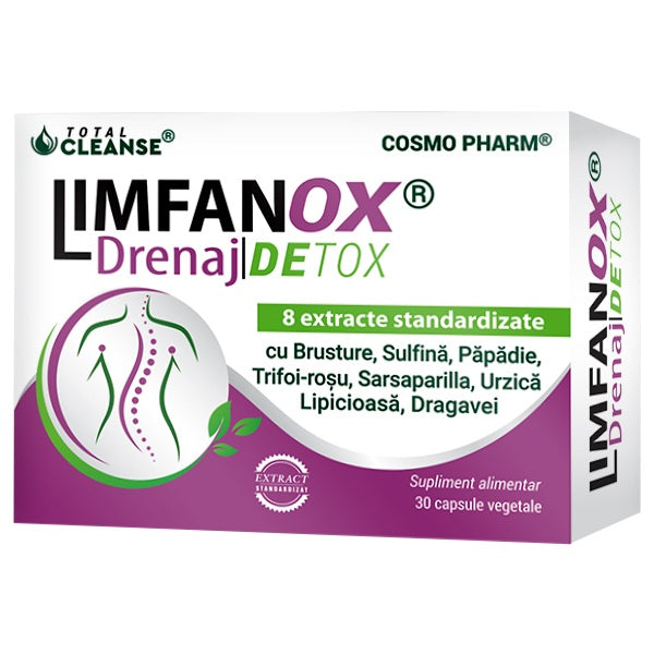 Limfanox drenaj detox 750mg 30cps vegetale - Cosmo Pharm