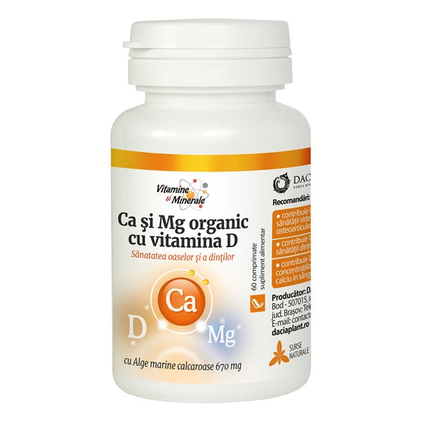 Ca si mg organic cu vitamina d 60cpr - Dacia Plant