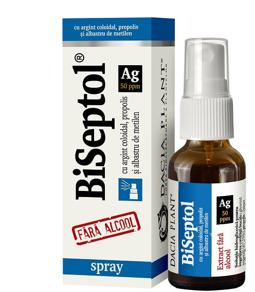 Biseptol + argint coloidal fara alcool spray 20ml-DACP.00765