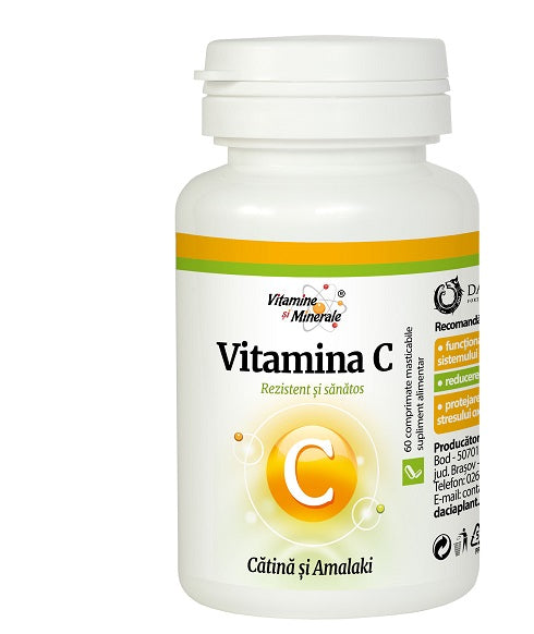 Vitamina c din catina si amalaki 60cpr masticabile - Dacia Plant