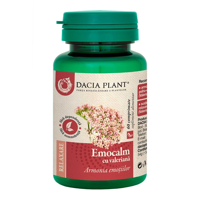 Emocalm cu valeriana 60cpr - Dacia Plant