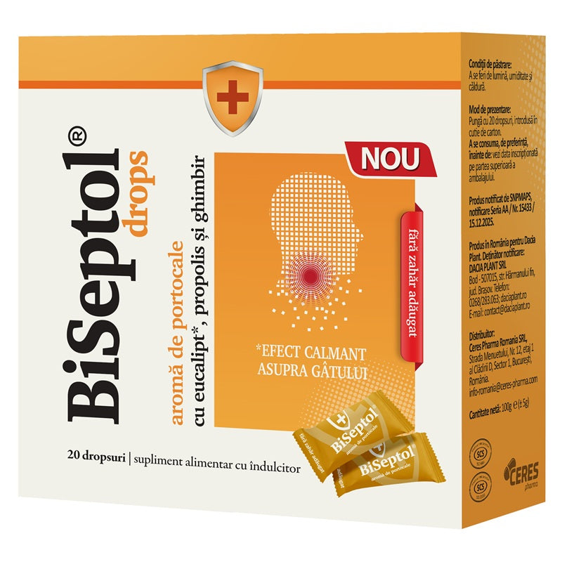 Biseptol drops portocale 20dropsuri - Dacia Plant