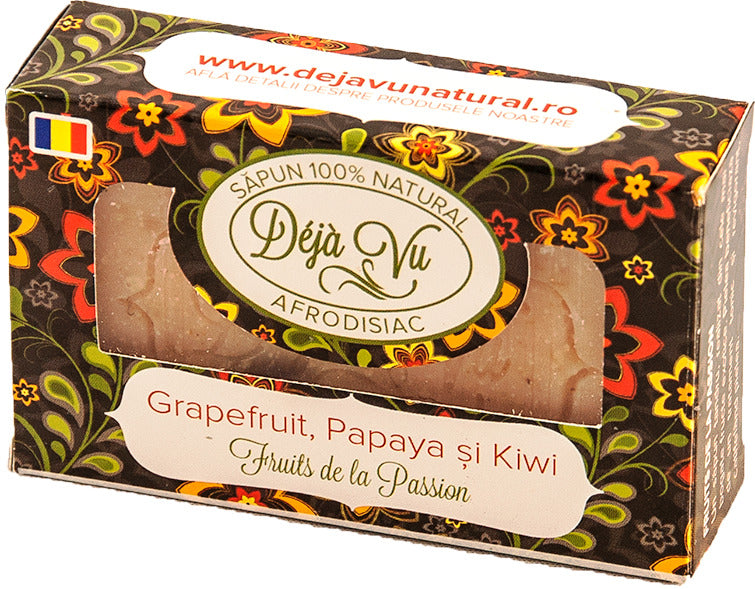 Sapun natural cu grapefruit, kiwi si papaya 90gr - Deja Vu