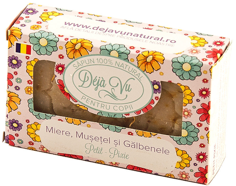 Sapun natural copii cu miere, musetel si galbenele 90gr-DEJA.00008