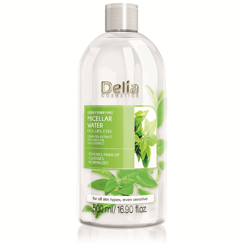 Apa micelara purificatoare cu ceai verde, 500ml - Delia Cosmetics