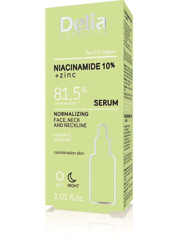 Ser niacinamide 10%+zn zi&noapte fata&decolteu 30ml - Delia Cosmetics