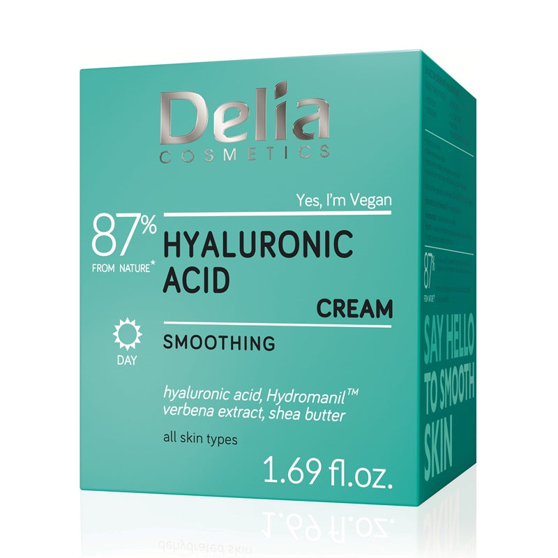 Crema de fata netezire si hidratare cu acid hialuronic, 50ml - Delia Cosmetics