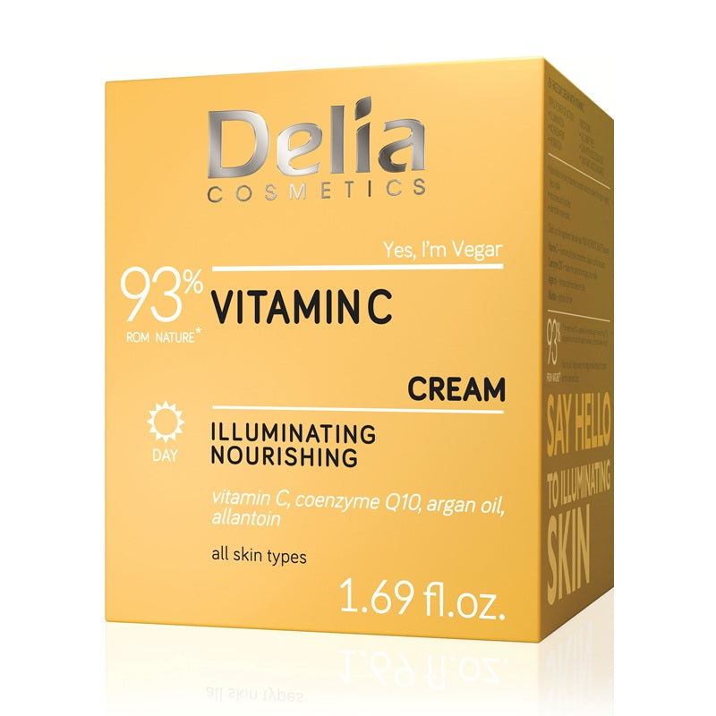 Crema de fata iluminatoare si nutritiva cu vitamina C, 50ml - Delia Cosmetics