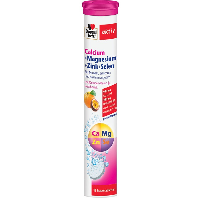 Calciu + Magneziu + Zinc + Seleniu, 15 comprimate efervescente - Doppel Herz