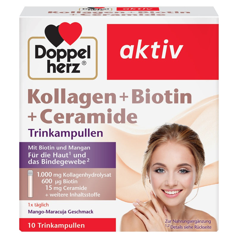 Kollagen + Biotina + Ceramide, 10 flacoane x 25ml - Doppel Herz