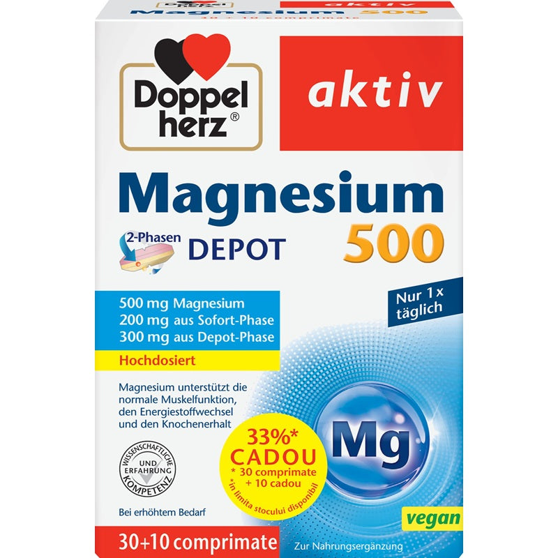 Magneziu 500, 30 + 10 comprimate Cadou - Doppel Herz