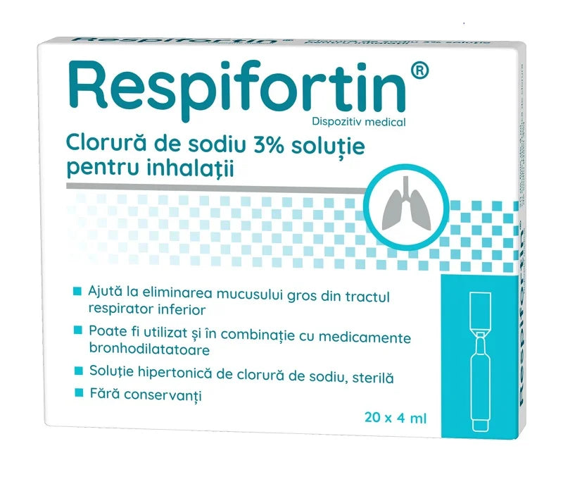Respifortin clorura de sodiu 3% pentru inhalatii, 4 ml × 20 fiole-ZDRO.00660