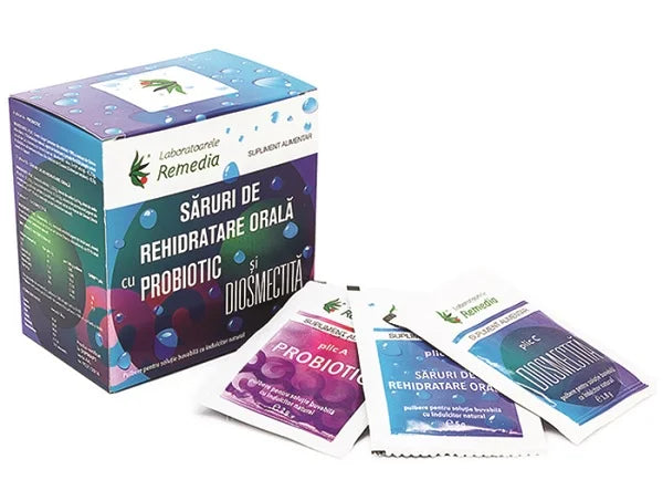 Saruri de rehidratare 12 dz + probiotic 6 dz + diosmec 6 dz-REME.00202