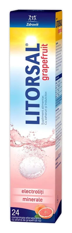 Litorsal Electroliti, aroma grapefruit, 24 comprimate efervescente-ZDRO.00647