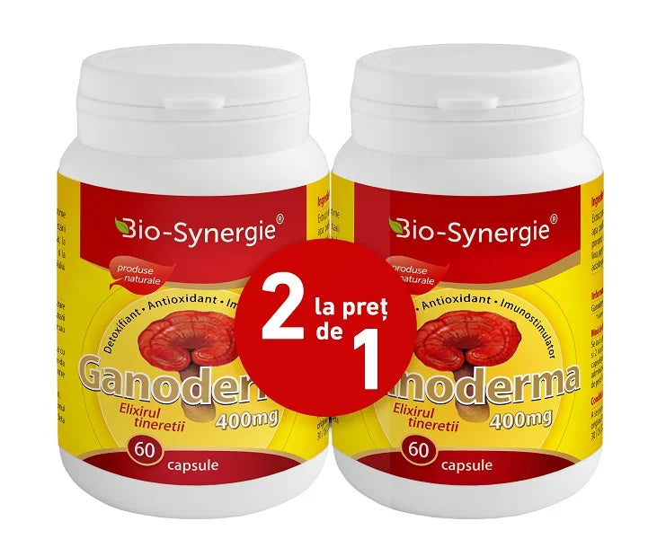 Ganoderma, 400 mg, 2 x 60 capsule (pachet)-BIOS.00027