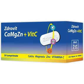 Calciu + Magneziu + Zinc + Vitamina C, 50 comprimate-ZDRO.00052
