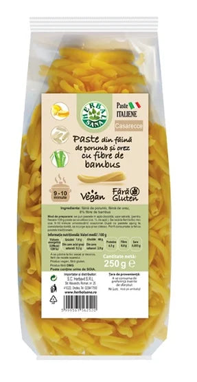 Paste Casarecce cu Faina de Porumb, Orez & Bambus, 250 g-HERB.01510