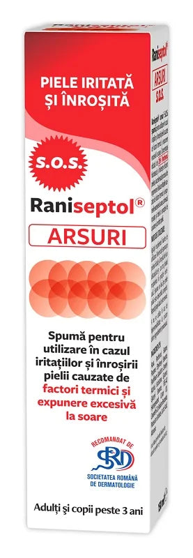 Raniseptol, spuma pentru arsuri SOS, 20% pantenol, 150 ml-ZDRO.00653