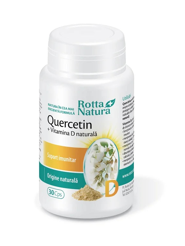 Quercitin + Vitamina D naturala, 30 cps-ROTT.00221