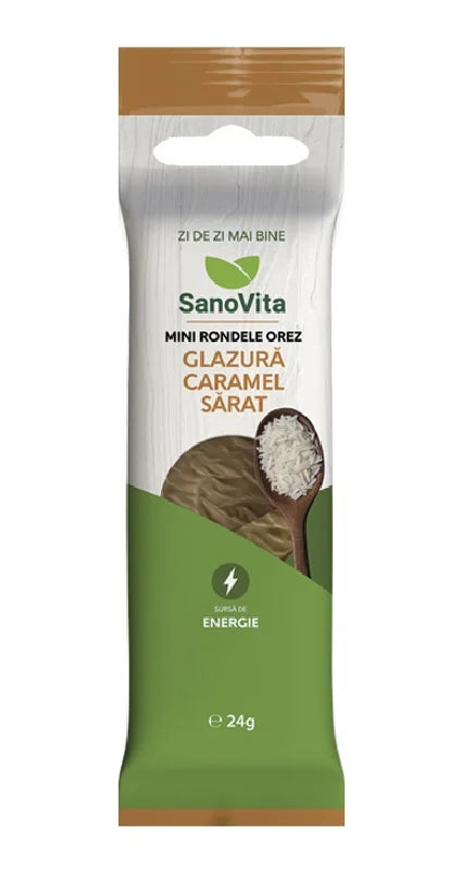 Mini rondele de orez cu glazura caramel sarat, 24 gr-SANO.00357