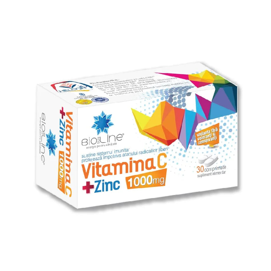 Vitamina C 1000 mg cu zinc, 30 comprimate-HELC.00107
