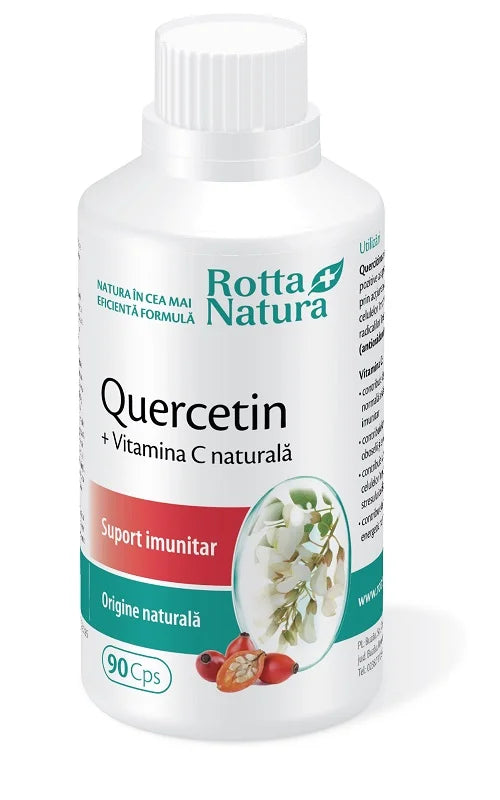 Quercitin + Vitamina C naturala, 90 cps-ROTT.00220