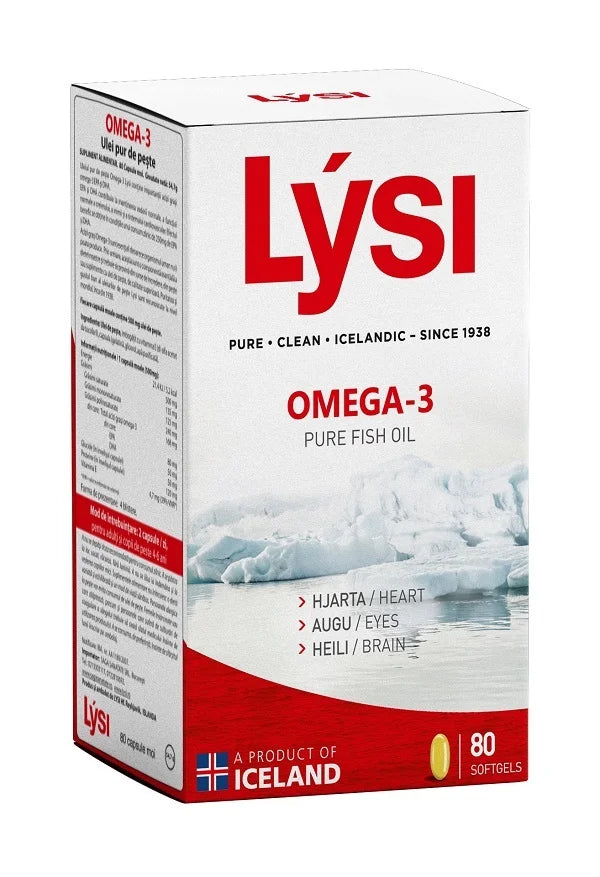 Omega 3 Ulei Pur de Peste, 80 capsule-LYSI.00008