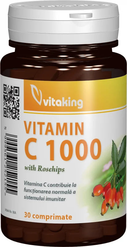Vitamina C 1000 mg cu macese, 30 comprimate-VITA.00186