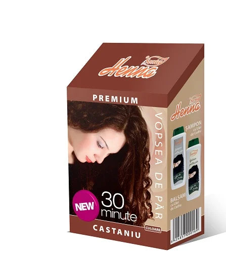 Henna Premium Castaniu, 60 g-HENN.00011