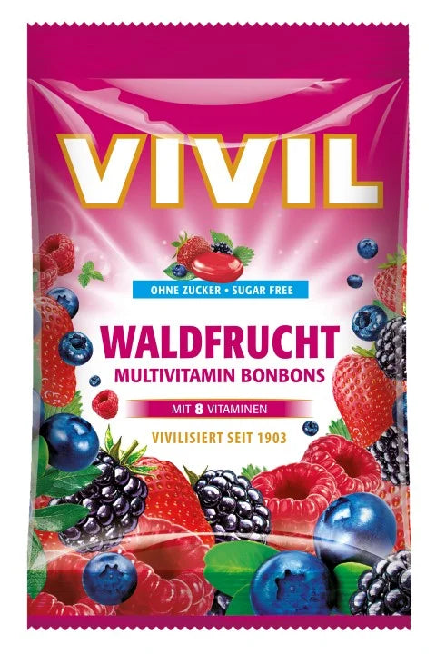 Multivitamine fructe de padure, fara zahar Vivil, 60 gr-VIVI.00025