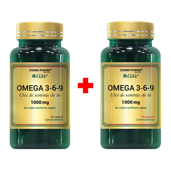 Ulei seminte de in (Omega 3-6-9) 60 cps + 30 cps pachet-COSM.00026
