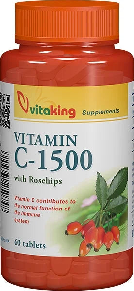 Vitamina C 1500 mg cu macese, 60 comprimate-VITA.00184