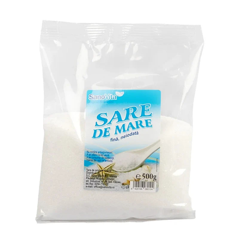 Sare de mare fina neiodata, 500 gr-SANO.00108