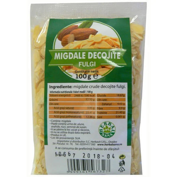Fulgi de Migdale Crude Decojite, 100 g-HERB.00964