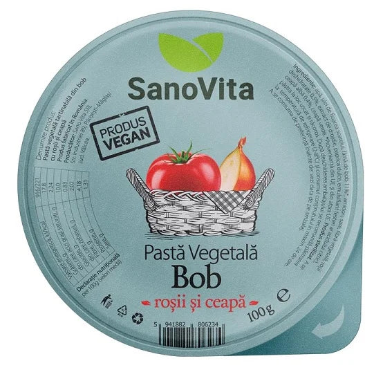 Pasta vegetala din bob cu rosii & ceapa, 100 gr-SANO.00244