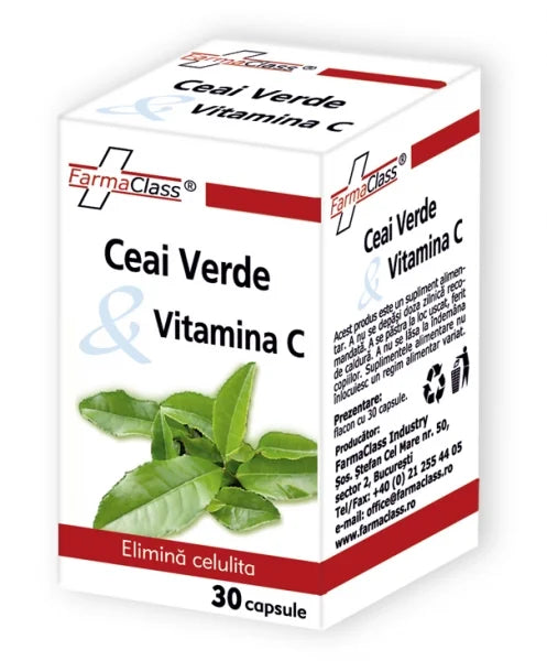 Ceai Verde + Vitamina C, 30 capsule-FARM.00027