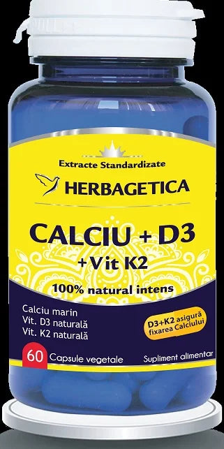 Calciu + D3 + Vit. K2, 60 cps-HERB.01179