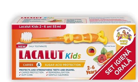 Lacalut Kids 2-6 ani, Pasta de Dinti (55 ml) + Periuta-ZDRO.00650