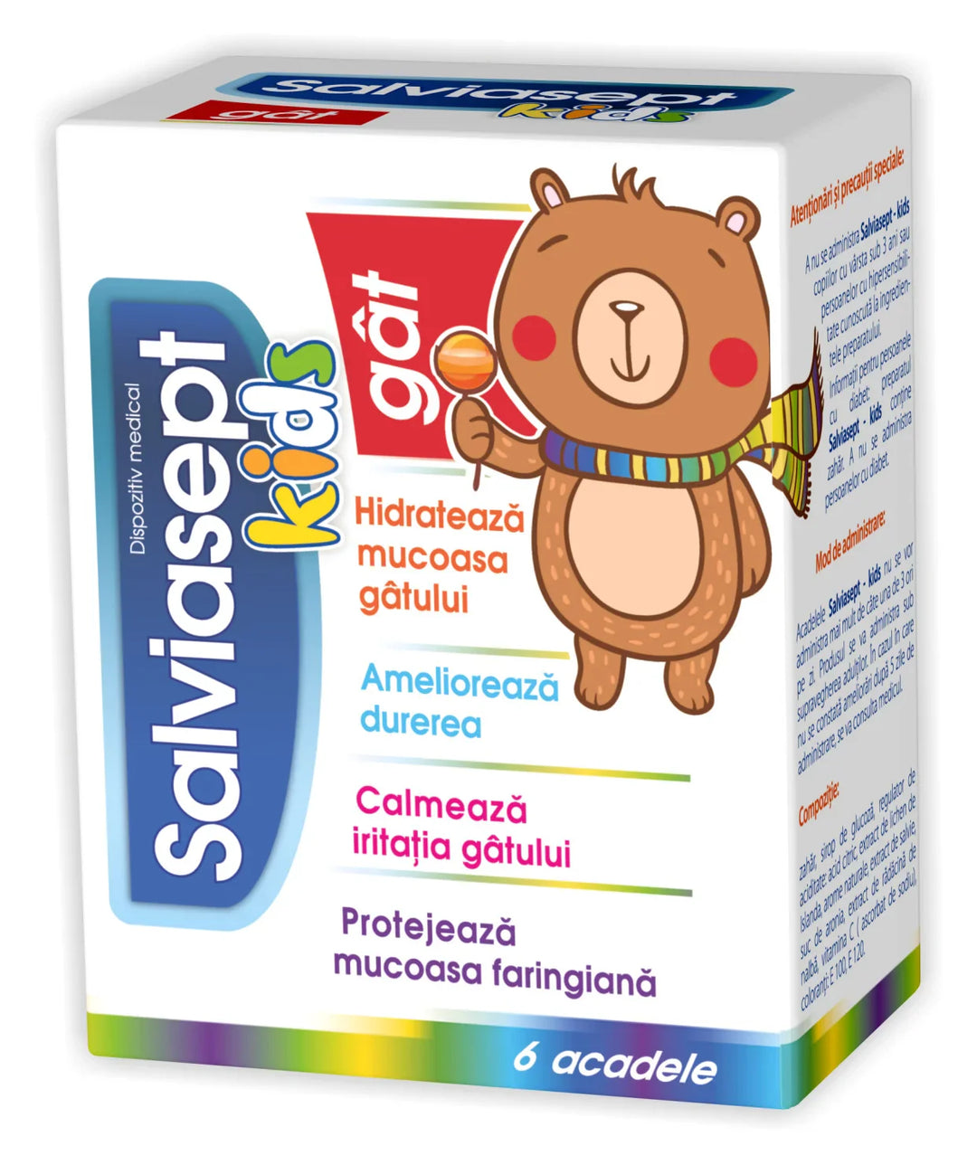 Salviasept Kids Gat, 6 acadele-ZDRO.00425
