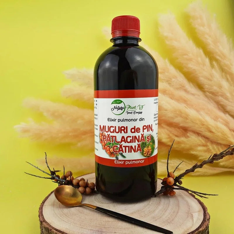 Elixir Pulmonar cu magneziu de pin, patlagina si catina, 500 ml-NATU.00100