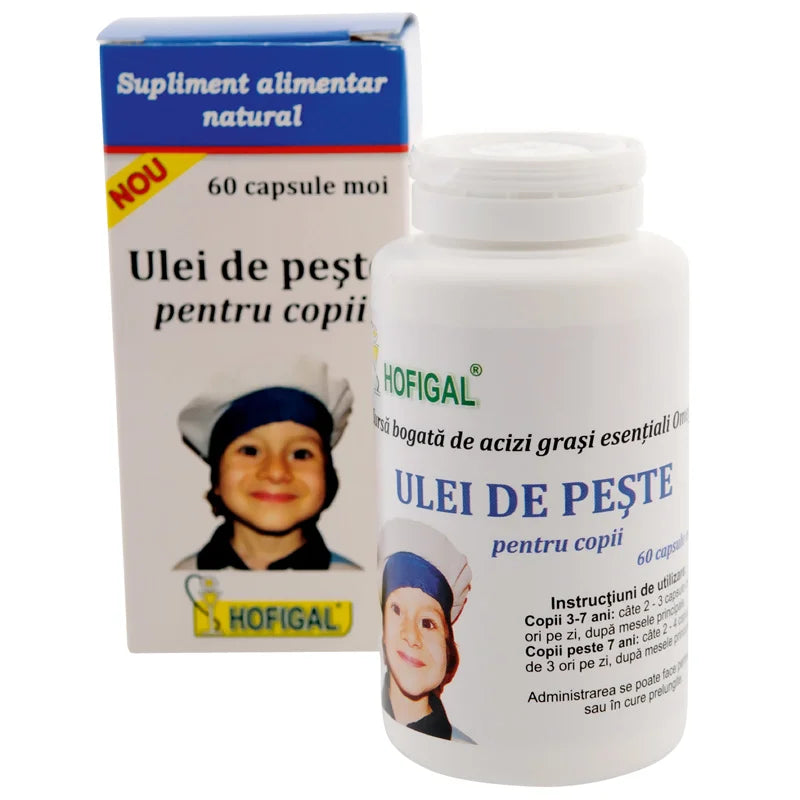 Ulei de Peste pentru Copii, 60 capsule moi-HOFI.00256