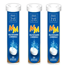 Multivitamine + Minerale, 20 comprimate efervescente-ZDRO.00041