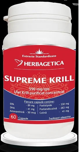 Krill Oil Supreme Omega 3 Forte, 60 cps-HERB.00980