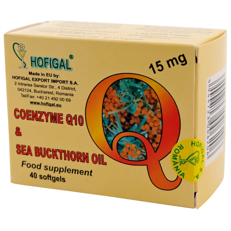 Coenzima Q10 in Ulei de Catina, 15 mg, 40 capsule moi-HOFI.00269