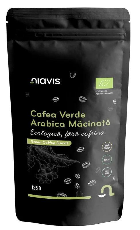 Cafea Verde Arabica Macinata Fara Cofeina Bio, 125 g-NIAV.00154