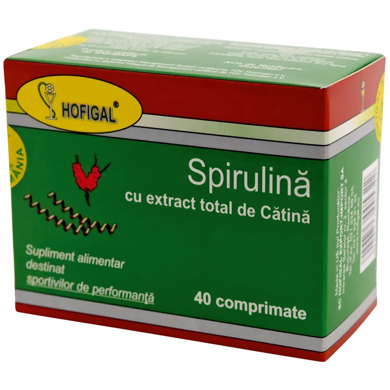 Spirulina 500 mg + Catina, 40 comprimate-HOFI.00139